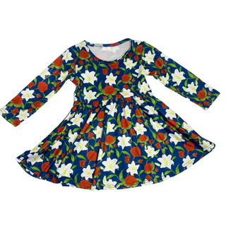 Classic Holiday Floral Twirly Dress