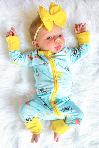 Spring Showers Bamboo Zipper Pajamas