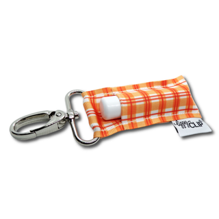 Orange and White Plaid LippyClip® Lip Balm Holder