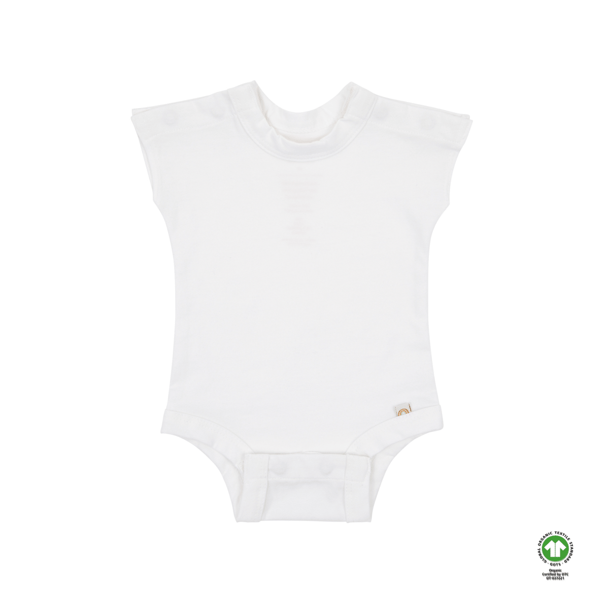 White 100% Organic Cotton Bottom-Up Onesie
