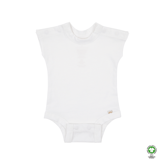 White 100% Organic Cotton Bottom-Up Onesie