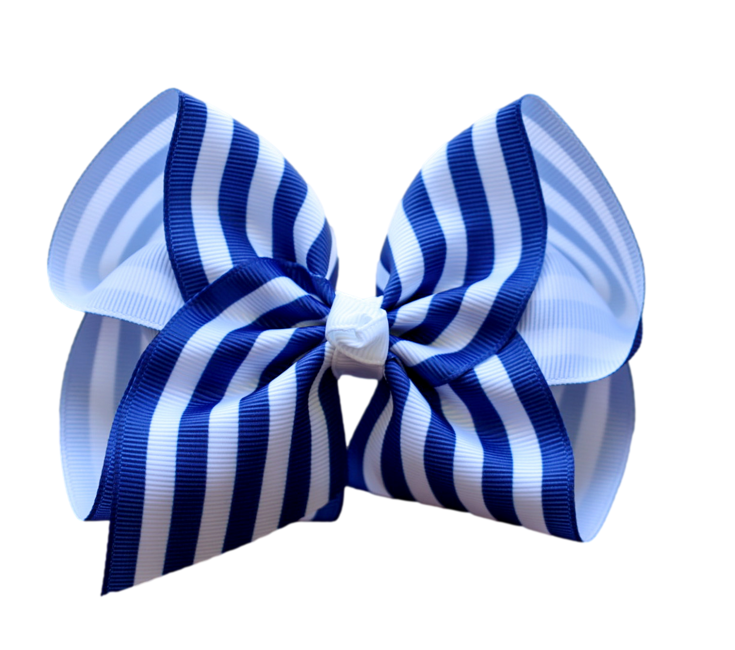 Navy Stripe Hair Bow