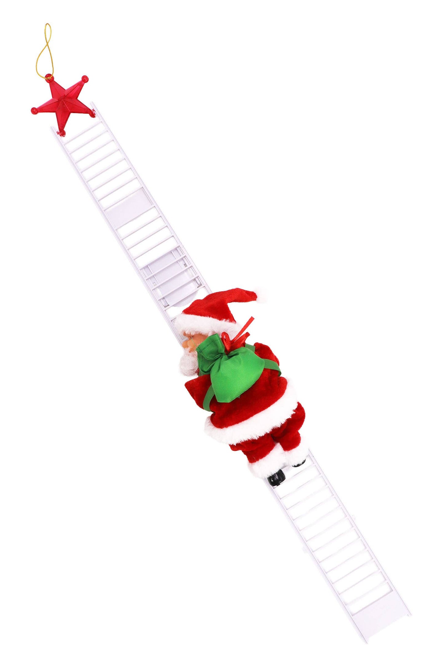 Santa Claus Ladder Climbing Music Ornament