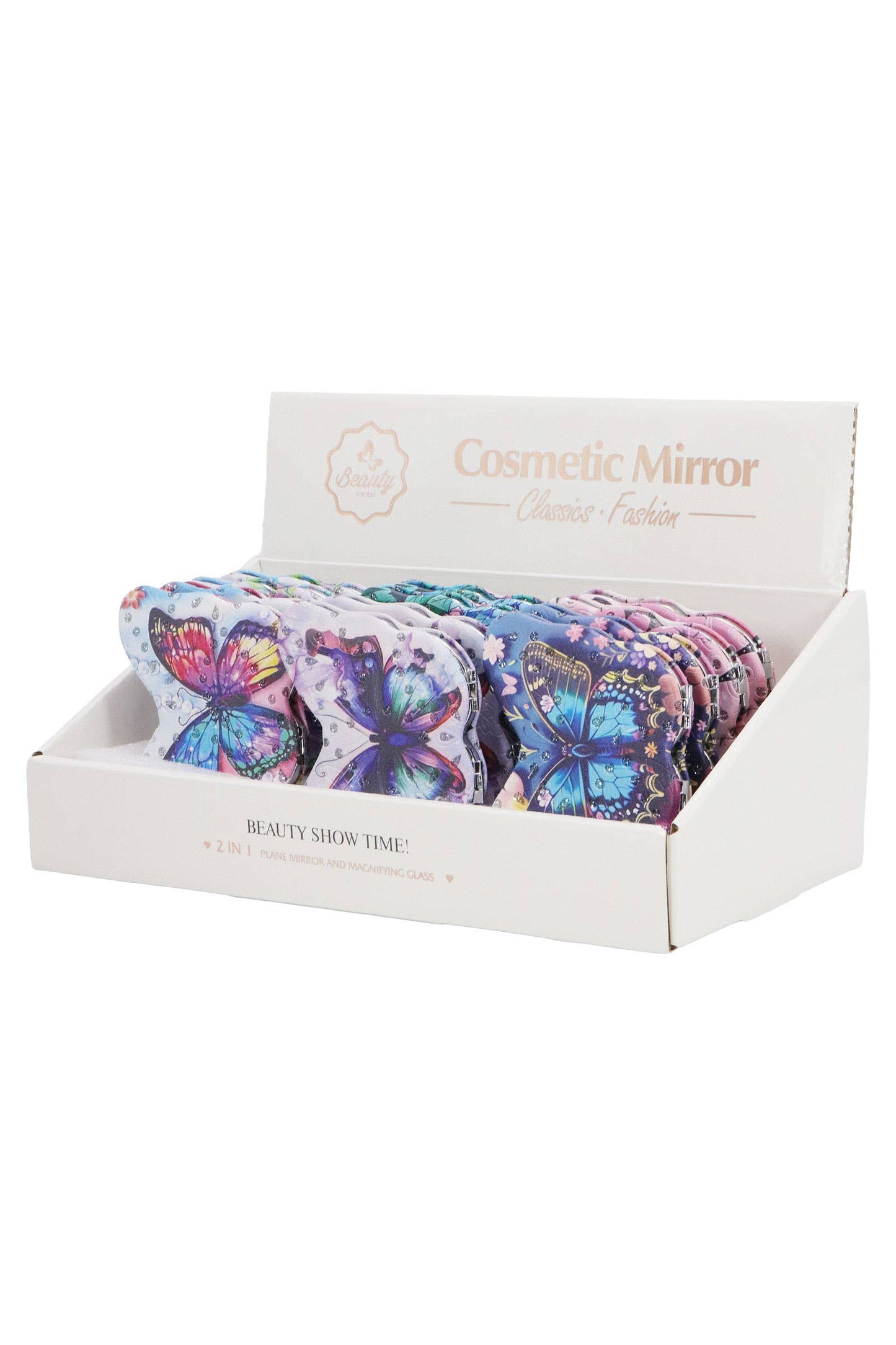 Butterfly Floral Cosmetic Compact Mirror