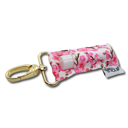 Pink Cherry Blossom LippyClip® Lip Balm Holder for Chapstick