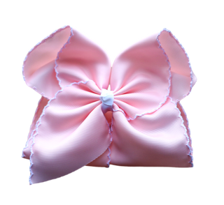 Light Pink Moon Stitch Hair Bow