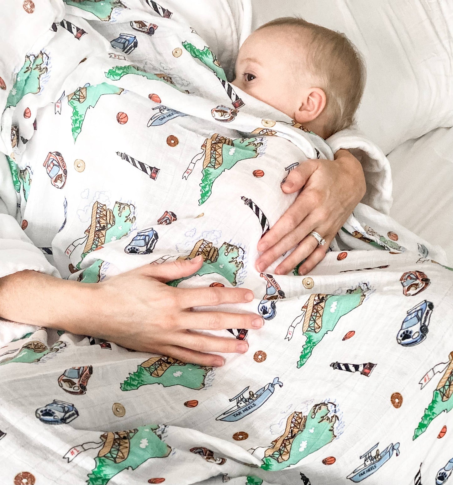 North Carolina Muslin Cotton Baby Swaddle