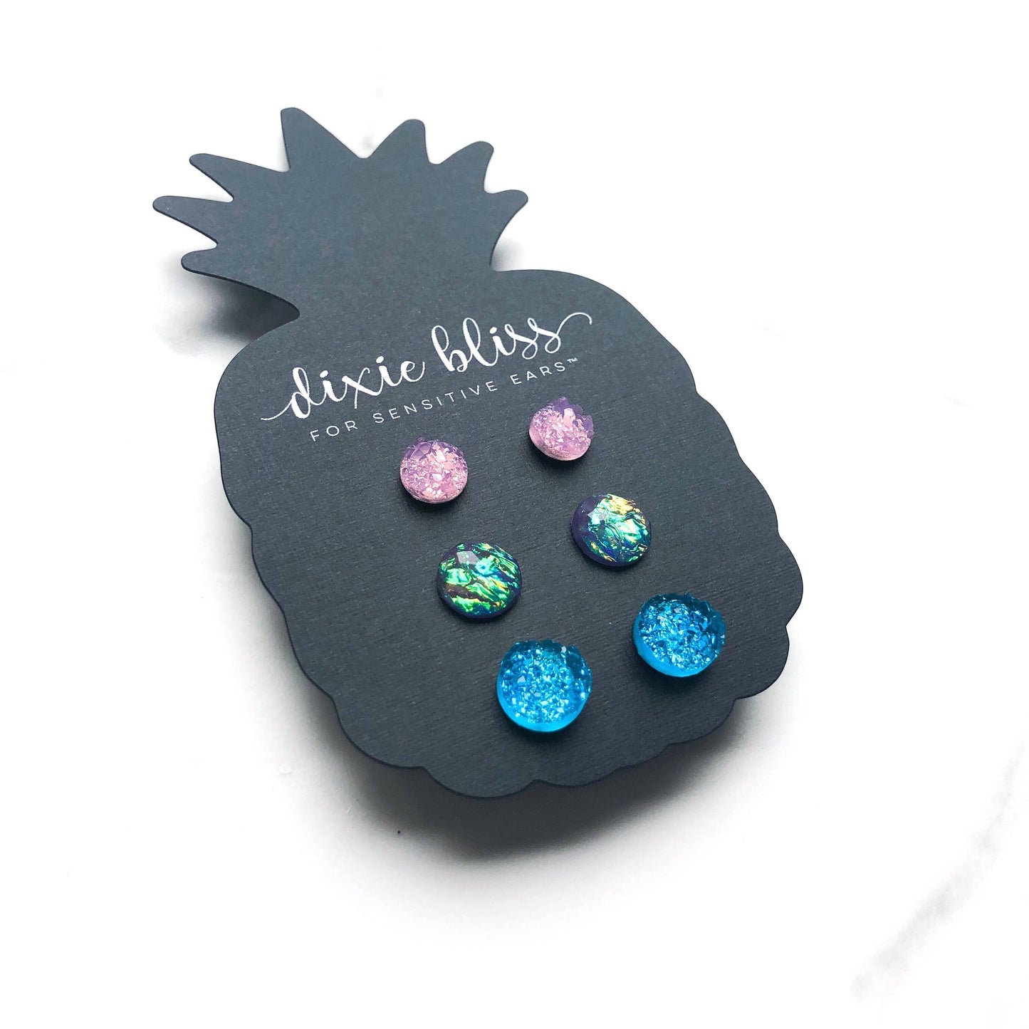 Bella Milky Lilac & Fire Opal Stud Earrings