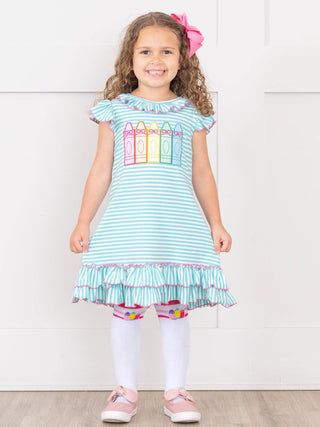 Color Me Happy Striped Crayon Dress