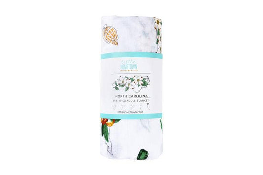 North Carolina Floral Muslin Cotton Baby Swaddle