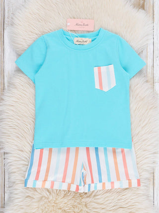 Vintage Summer Stripes Pocket Outfit