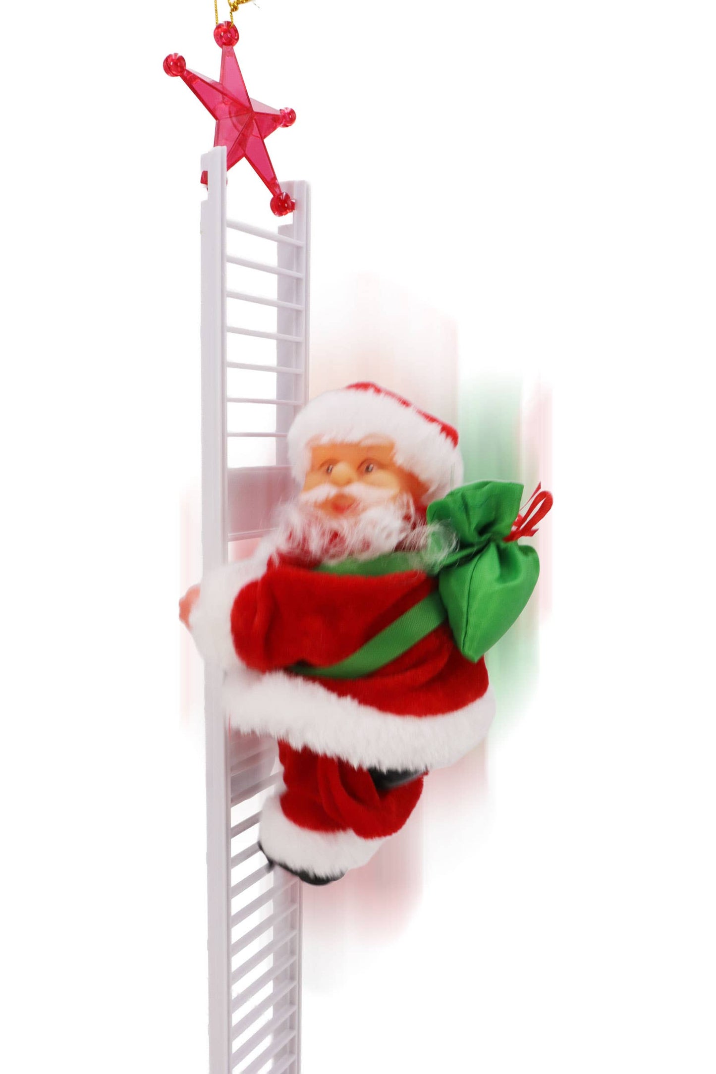 Santa Claus Ladder Climbing Music Ornament