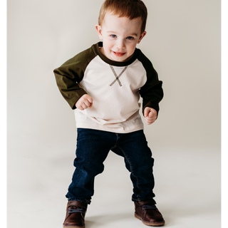 Green Raglan Baseball Tee