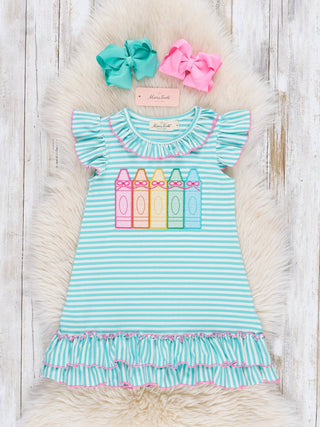 Color Me Happy Striped Crayon Dress