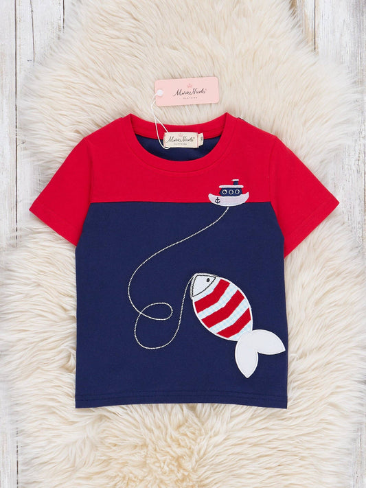 Red & Navy Gone Fishing Shirt