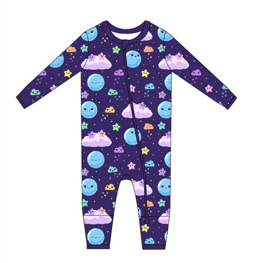 Mindful Moon Cozie Bamboo Romper with Matching Headband