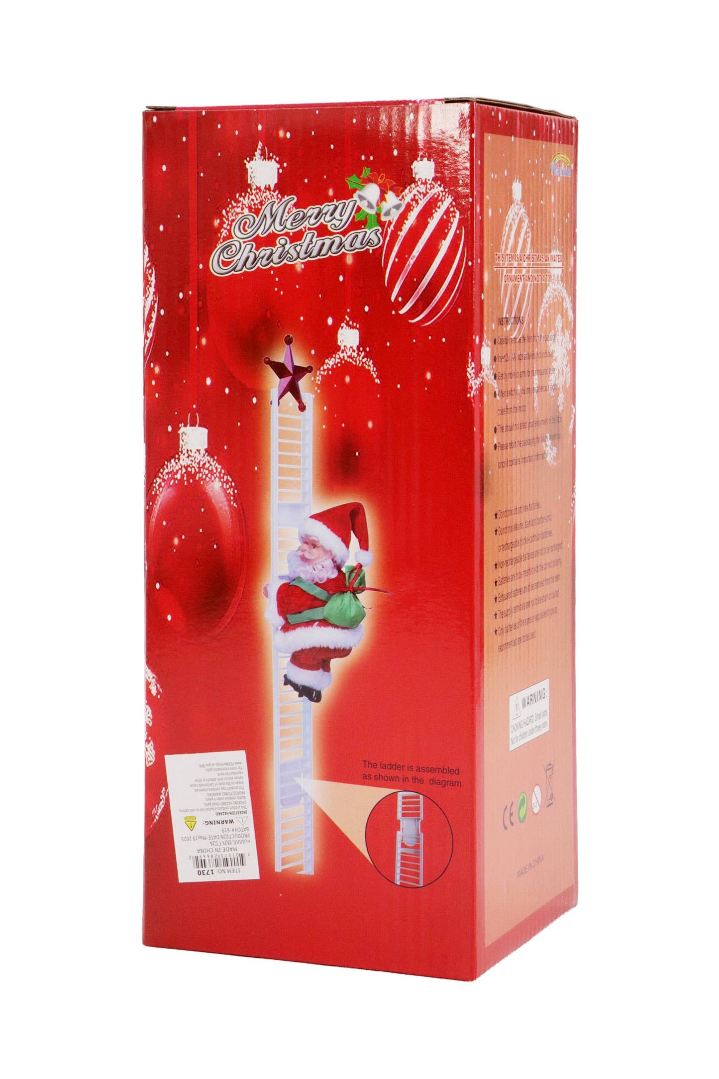 Santa Claus Ladder Climbing Music Ornament