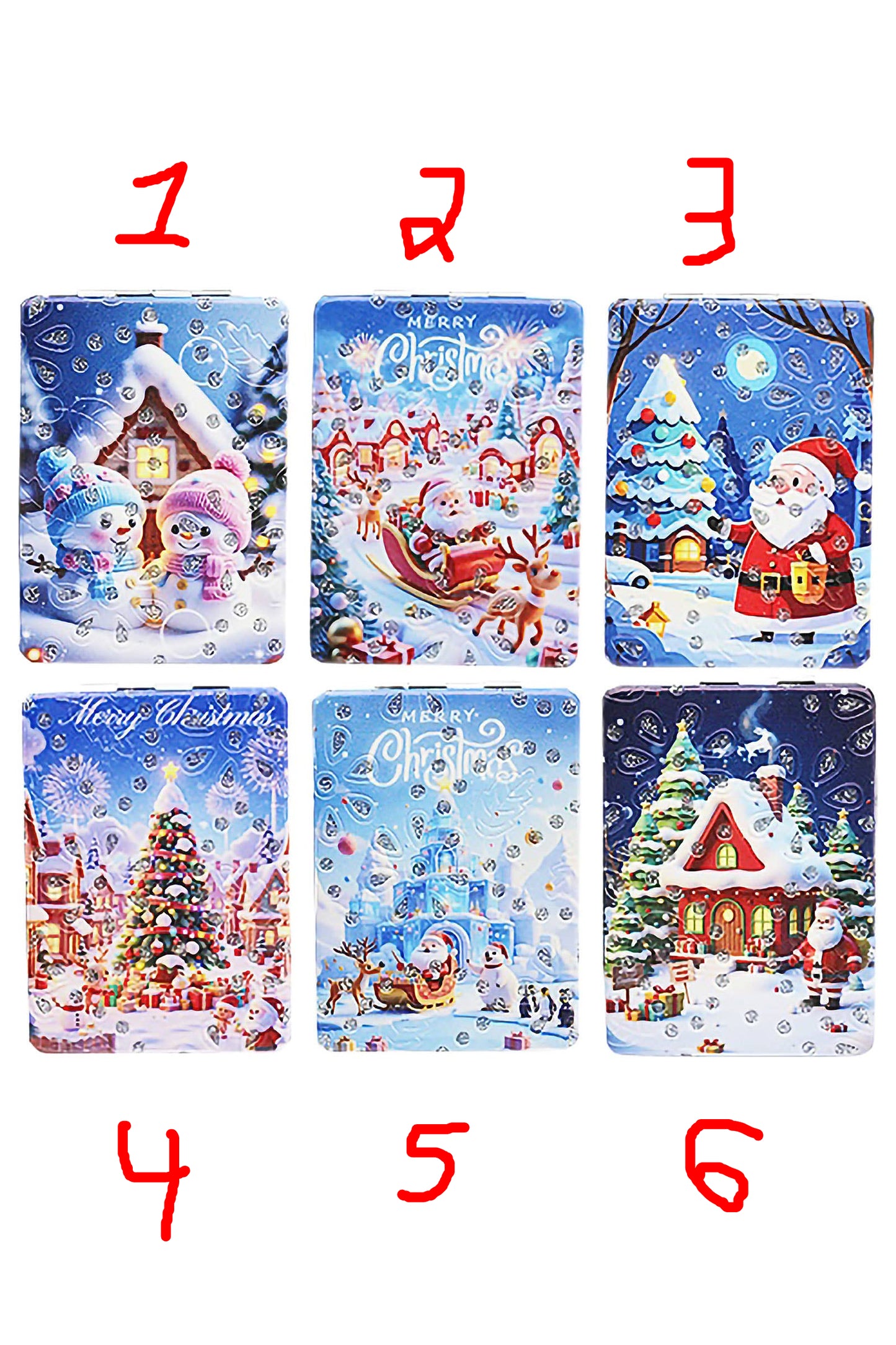 Christmas Snowland Glitter Compact Mirror