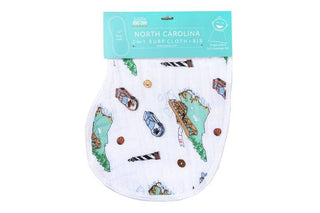 North Carolina 2-in-1 Burp Cloth and Bib