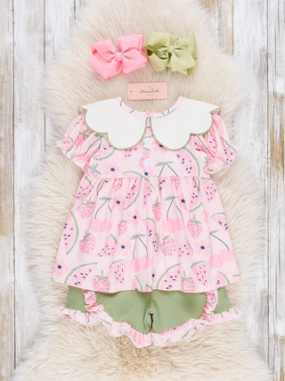 Watermelon Pops Embroidered Ruffle Outfit