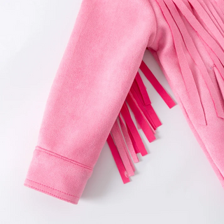 Pink Fringed Jacket for Girls
