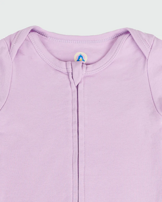 Lilac Short Sleeve Zipper Bodysuit