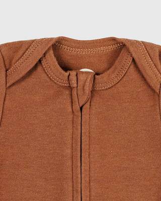 Mocha Short Sleeve Zipper Bodysuit