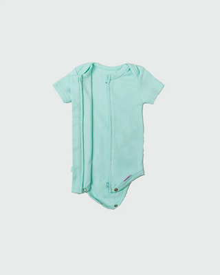Seafoam Short Sleeve Zipper Bodysuit