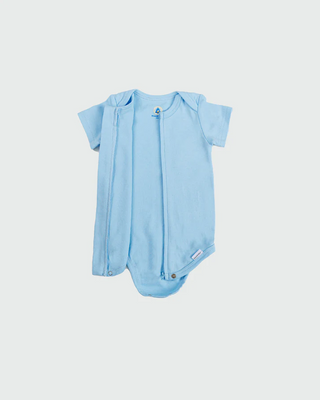 Sky Short Sleeve Zipper Bodysuit