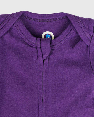 Violet Short Sleeve Zipper Bodysuit