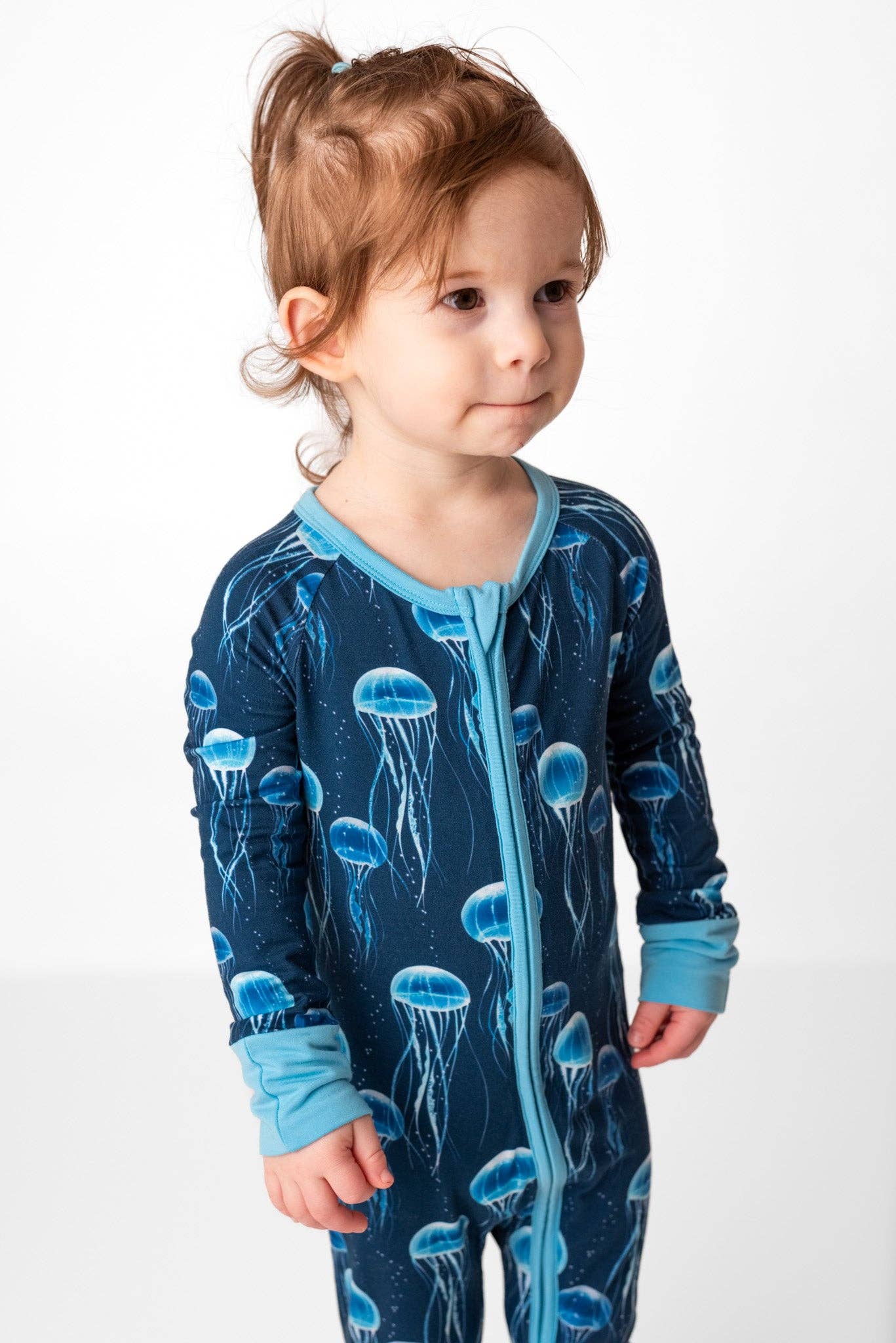 Blue Jellies Bamboo Zipper Pajamas