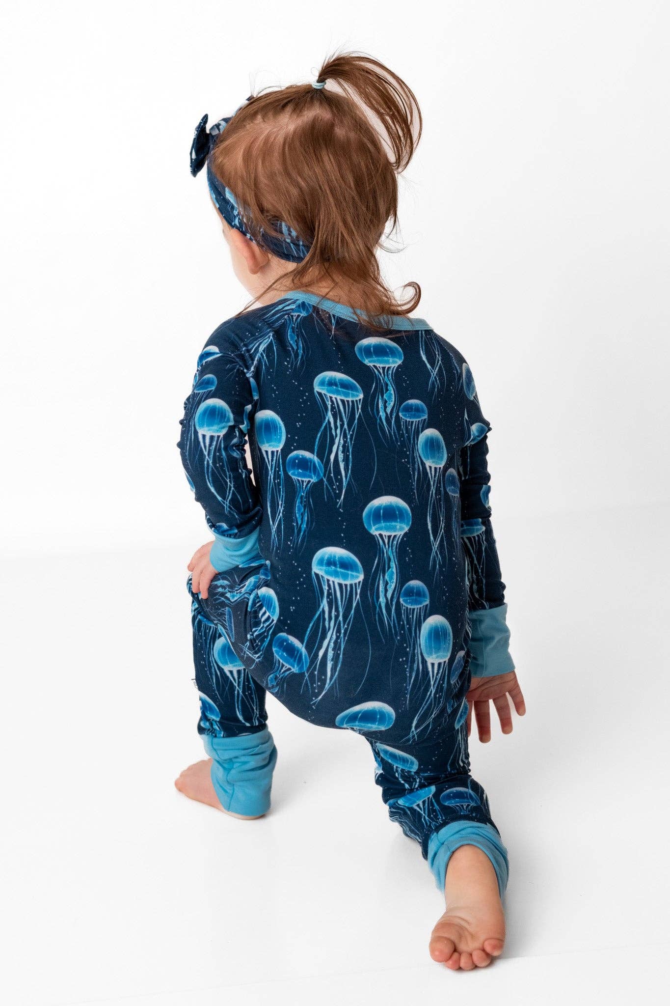 Blue Jellies Bamboo Zipper Pajamas