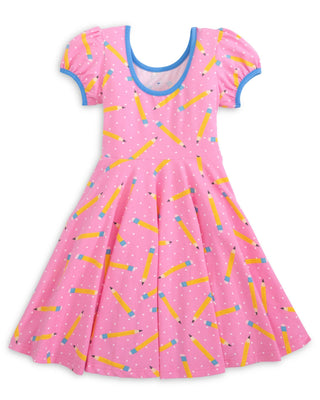 First Day Pink Knit Pencil Print Dress