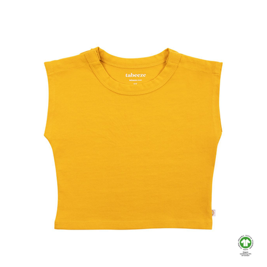 Gold 100% Organic Cotton Short Sleeve Snappy Tee