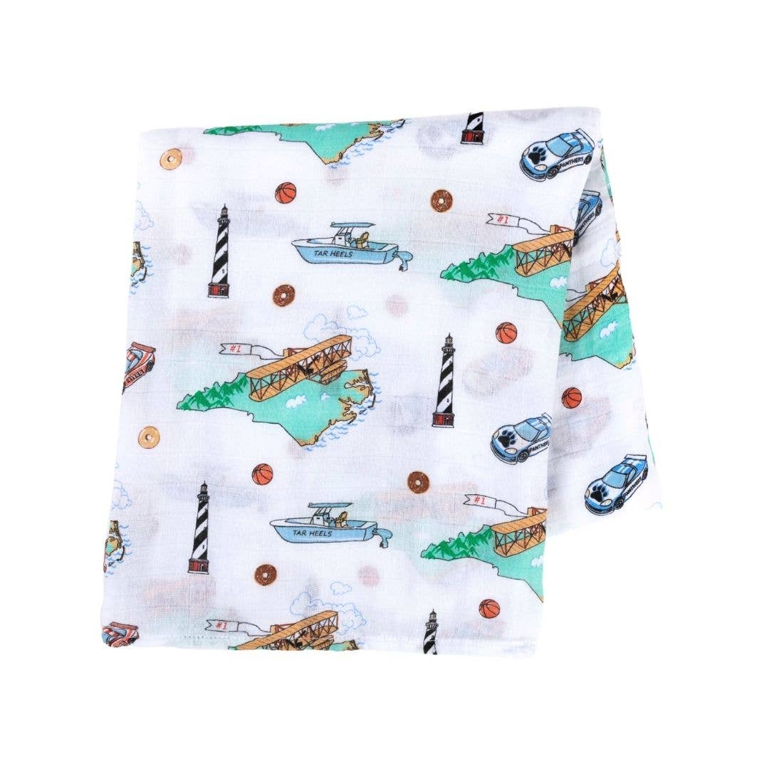 North Carolina Muslin Cotton Baby Swaddle