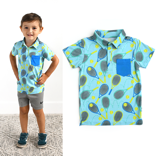 Roger Blue Tennis Bamboo Polo Shirt