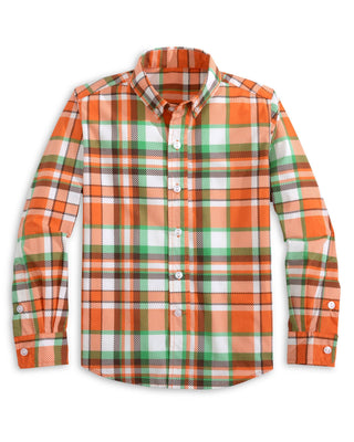 Autumn Plaid Boys Collared Button Down Shirt