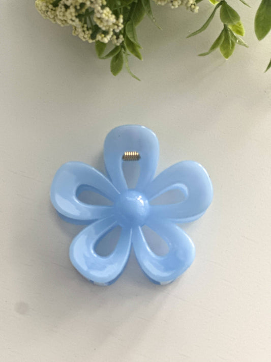 Blue Pop of Floral Hair Clip
