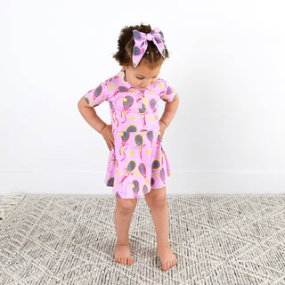 Serena Pink Bamboo Dress with Shorts