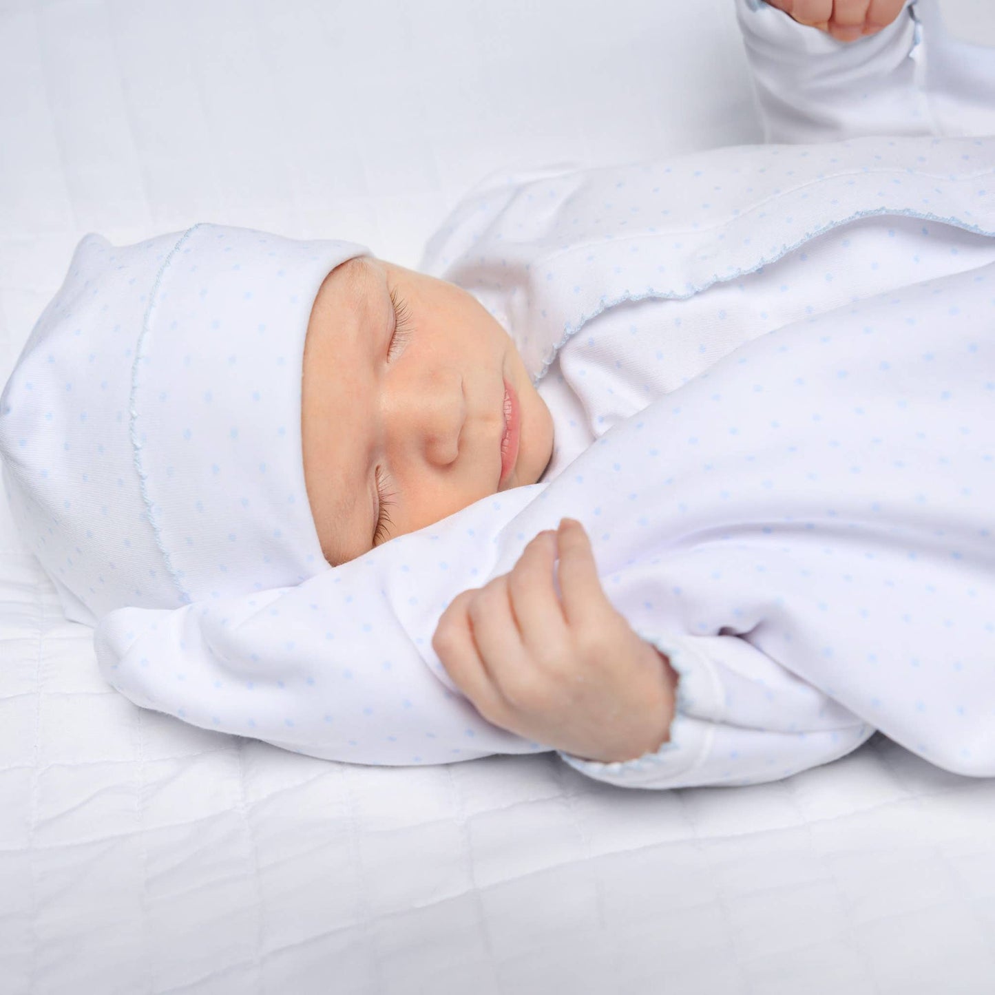 Mini Dots Receiving Blanket - Blue