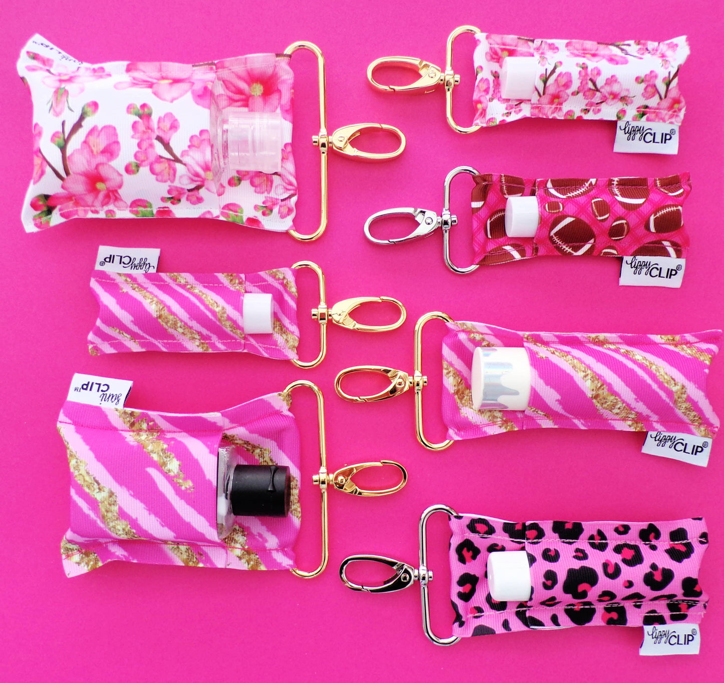 Pink and Gold Stripe LippyClip® Lip Balm Holder