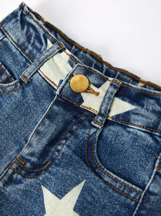 America Top+Denim Shorts Set
