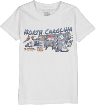 North Carolina Boys Short Sleeve White Tee