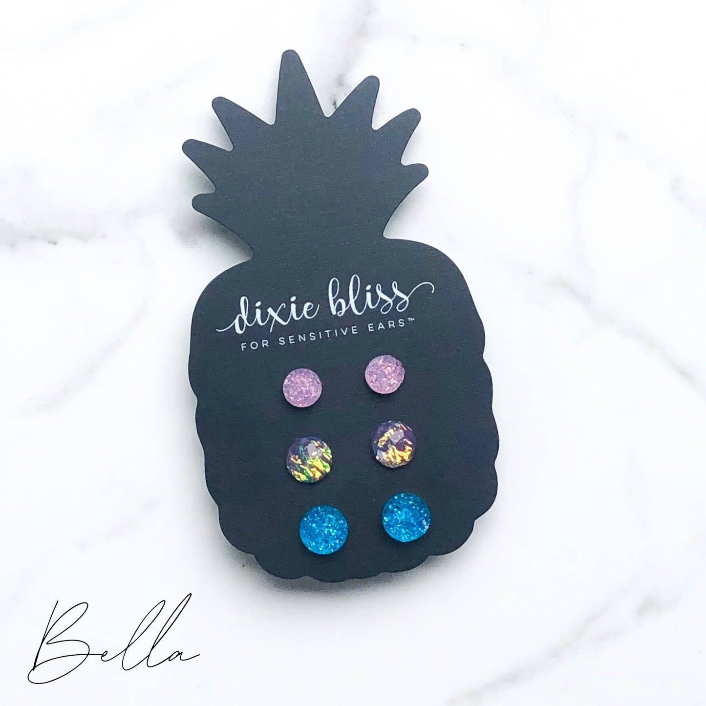 Bella Milky Lilac & Fire Opal Stud Earrings