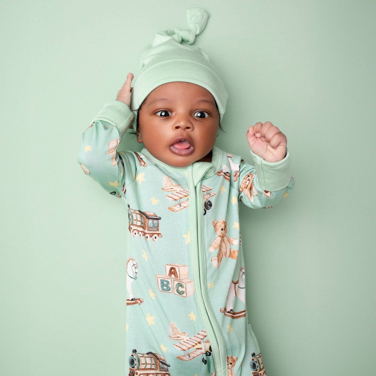 Vintage Toys  Convertible Bamboo Zipper Baby Pajamas