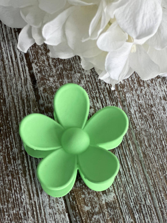 Green Flower Power Hair Clip