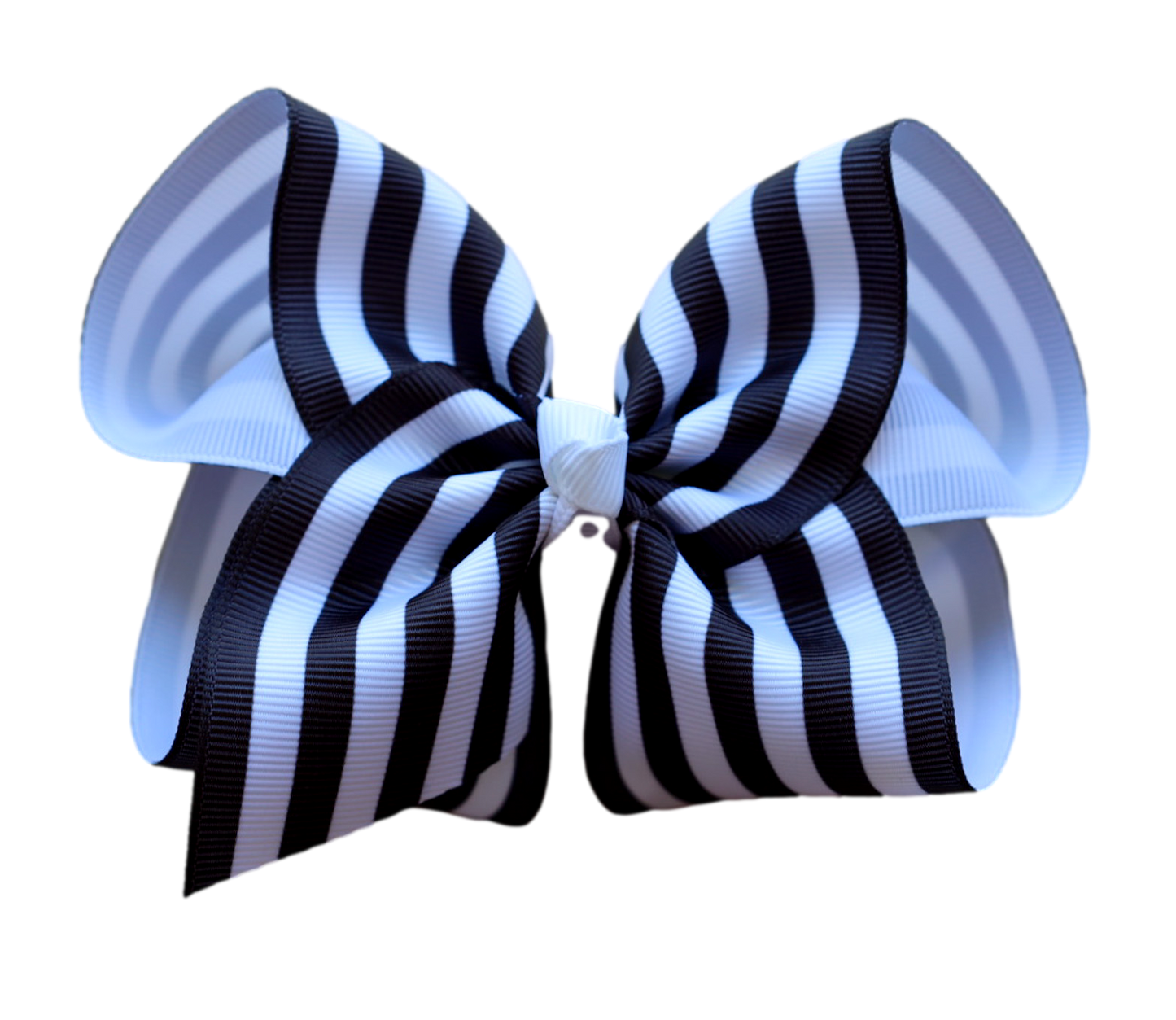 Black and White Stripe Hair Bow