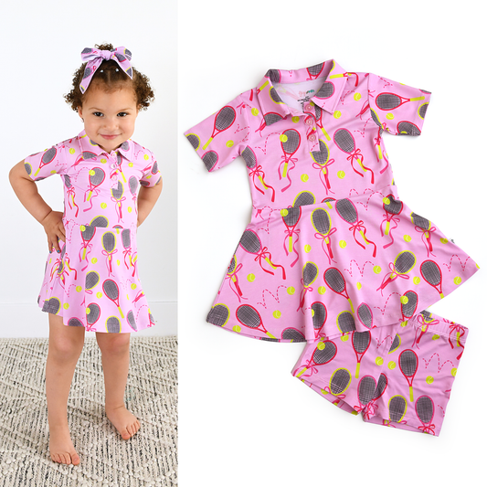 Serena Pink Bamboo Dress with Shorts