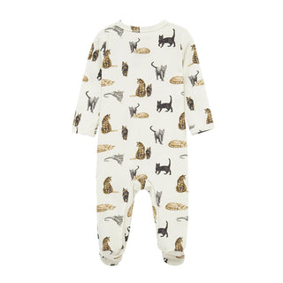 Cotton Stretch Zipper Footed Romper Cat | Milkbarn