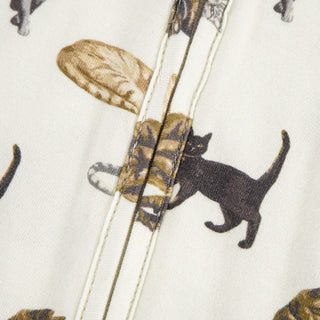 Cotton Stretch Zipper Footed Romper Cat | Milkbarn